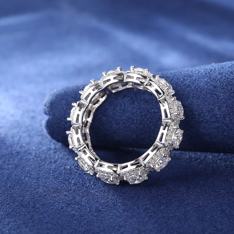 Unisex luxury  Men Ring Moissanite 925 Silver Hip Hop Jewelry Unisex Classic Men Rings Rock Gift