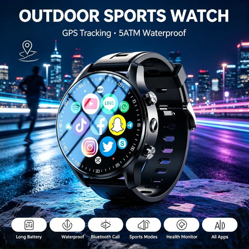 GPS Navigation SIM Card Smartwatch Independent Calling Large Memory Free APP Download Multifunction Phone Smart Watch