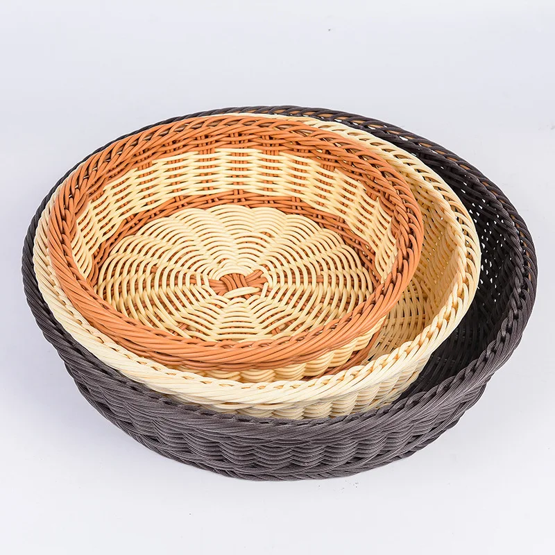 

Imitation Vine Weaving Basket Bread Basket Supermarket Fruit and Vegetable Home Snack Storage