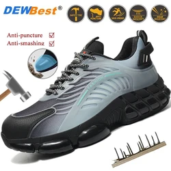 Men's lightweight comfortable anti-smash work safety shoes steel toecap shoes anti-puncture air cushion sole men and women