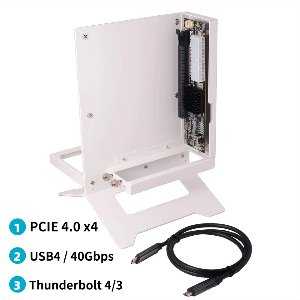 EGPU Thunderbolt 4/3 TB3/TB4 to PCIe X16 PCI-E 4.0 X4 GPUドック 外