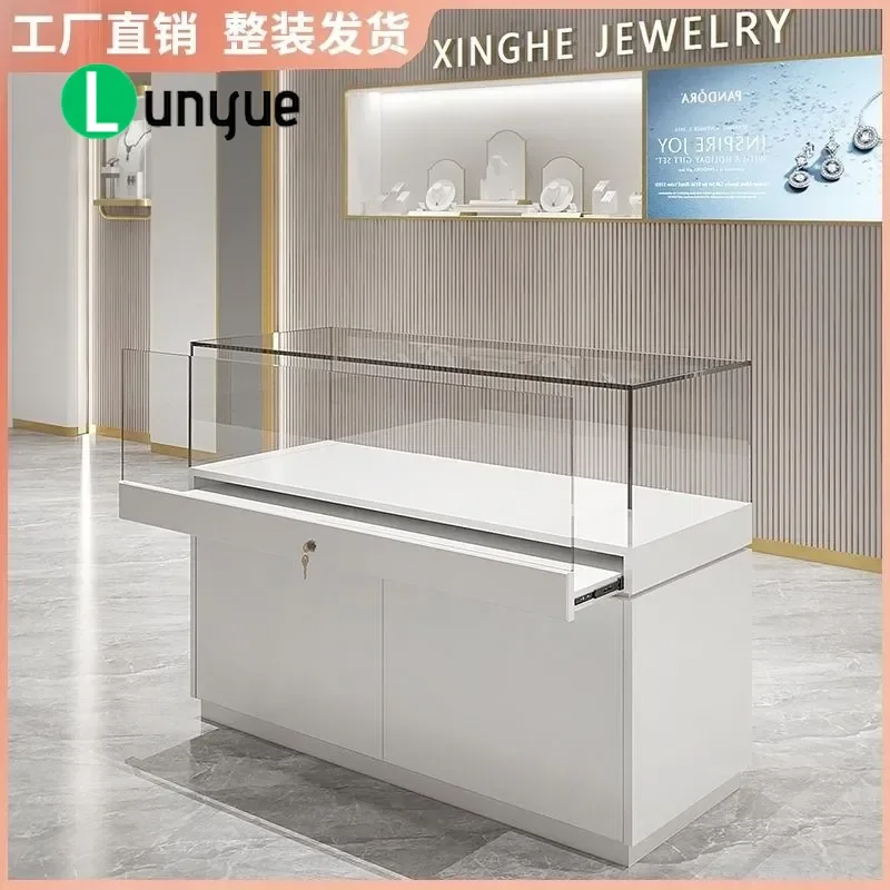 Glass Display Cabinet Jewelry Counter Showcase for Shopping Mall Museum Sample Exhibition Cultural Relics Booth Furniture