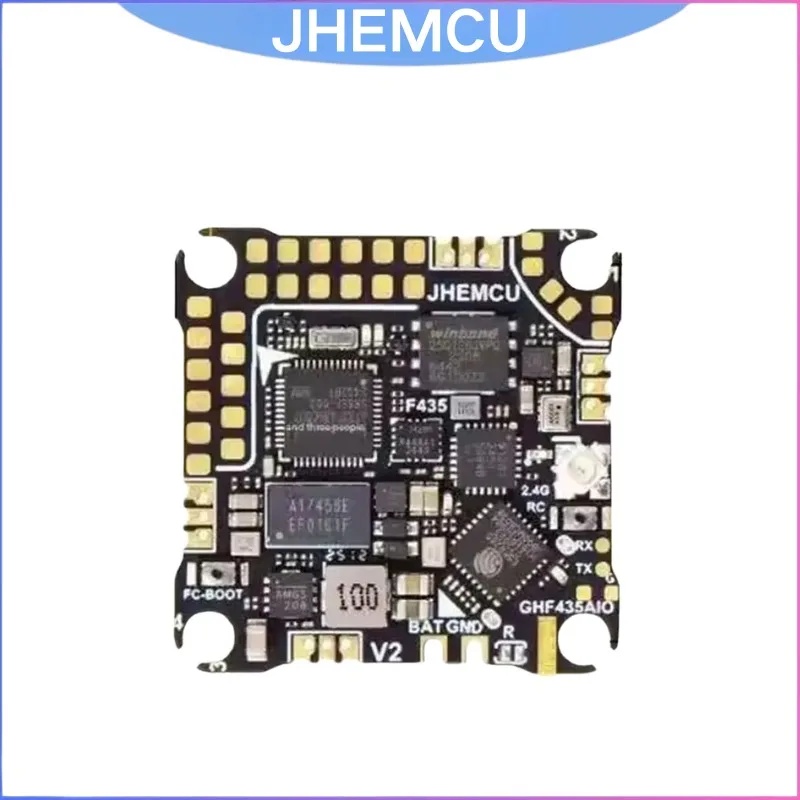 

JHEMCU GHF435AIO V2 Flight Controller 20A 2-4S Built-in ELRS 2.4G Receiver OSD Baro Blackbox for FPV Freestyle Drone