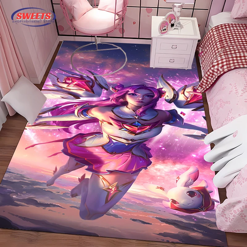 LOL Star Guardian Kai'Sa Battle of Two Cities Area Rug,Carpet for Living Room Bedroom Sofa Doormat Decor Non-slip Floor Mat Gift