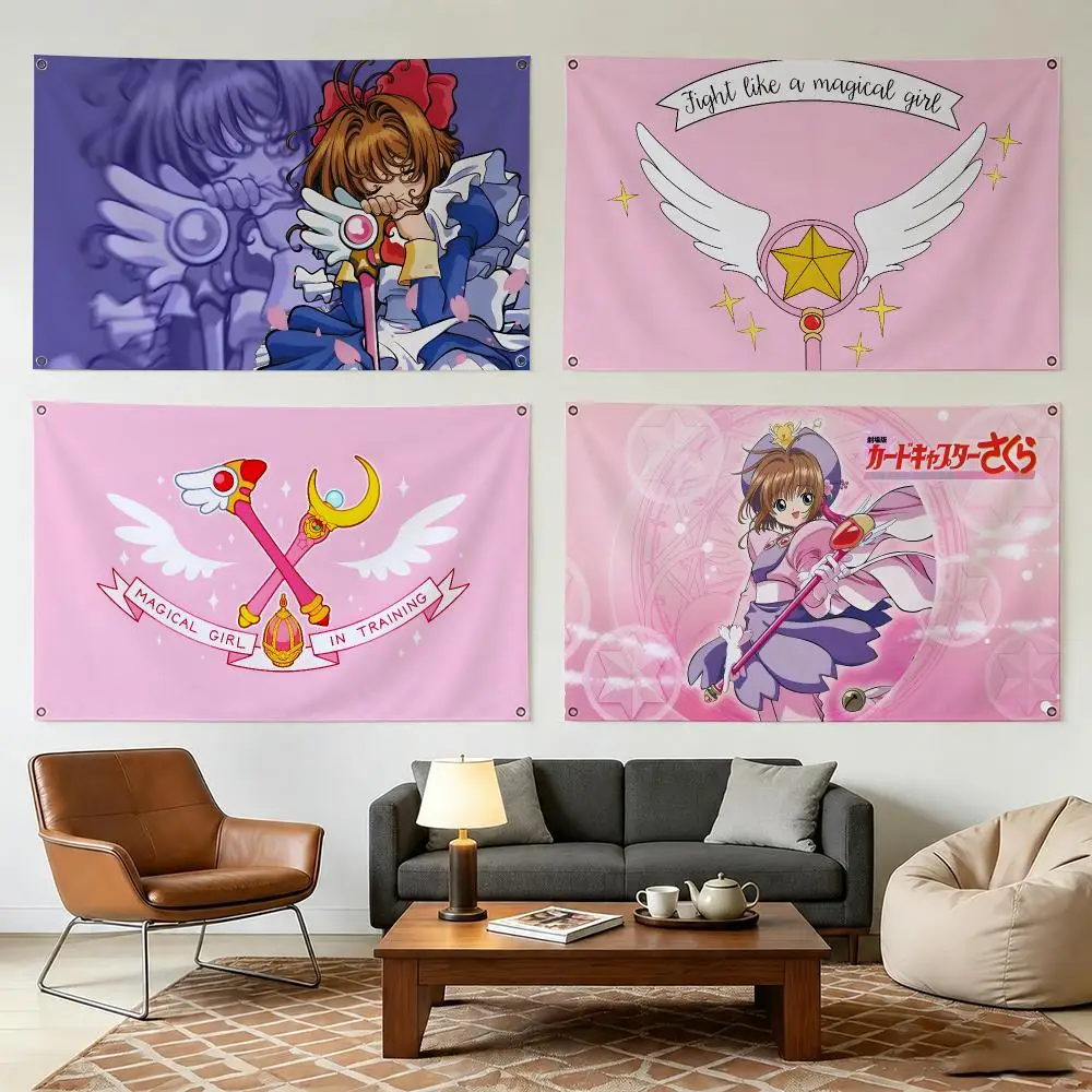 C-Cardcaptor Sakura ANIME Flags Durable Outdoor Indoor Festive Decoration Classic Design Wall Room Banner