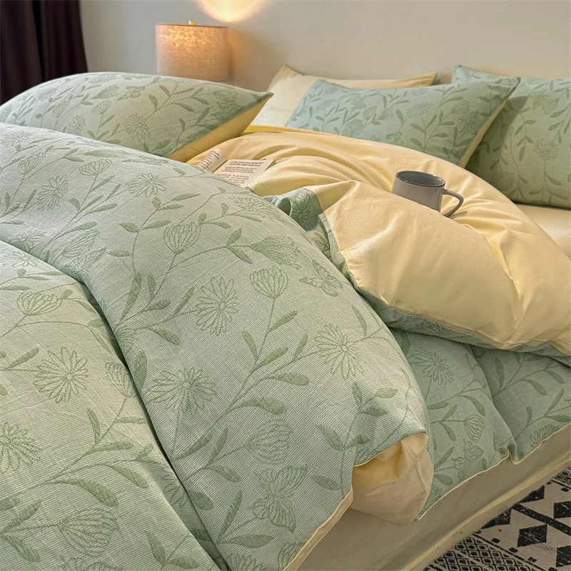 

Customizable Four Seasons Class A Yarn-dyed Jacquard Four-piece Set 1.5/1 Bedding