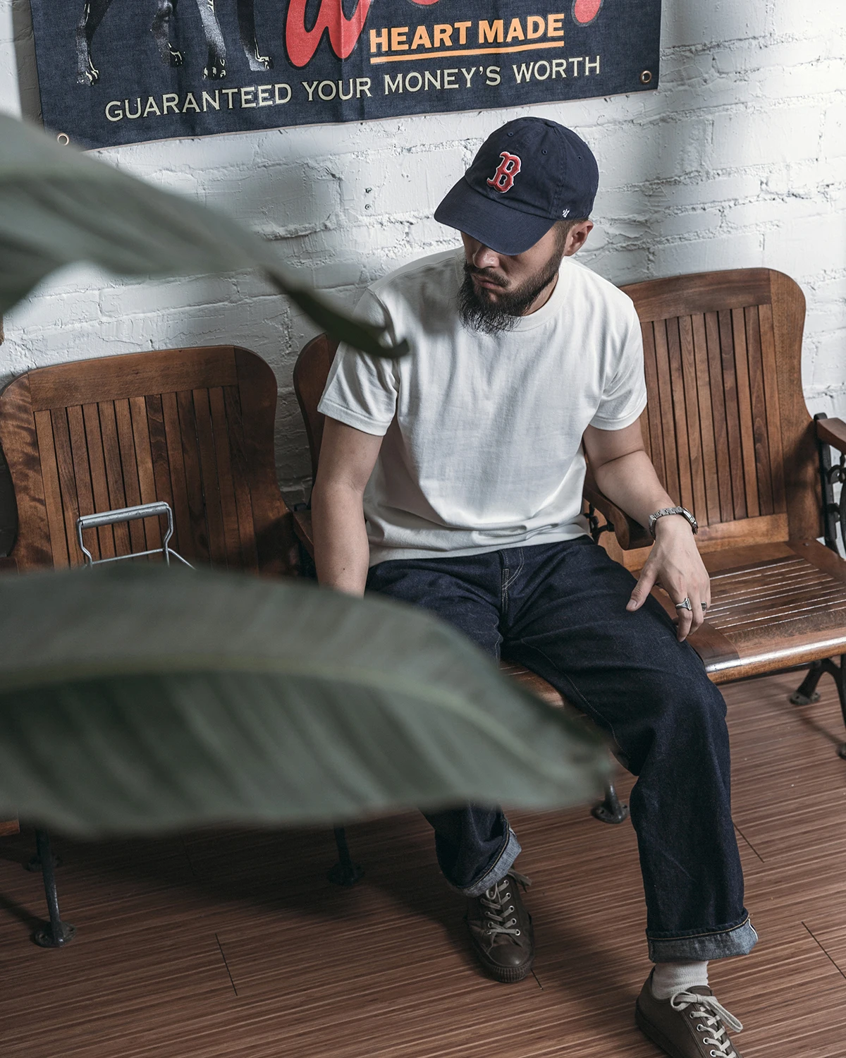 Rugged Bronson Vintage American Style Short Sleeve T-Shirt 300g Heavyweight Cylinder Old Fashioned Base Layer Shirt