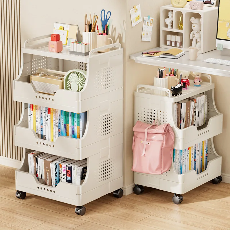 Snack Storage Cart Wheeled Multilayer Organizer Floor Standing Living Room Organization Utility Cart Storage Cart Salon Trolley