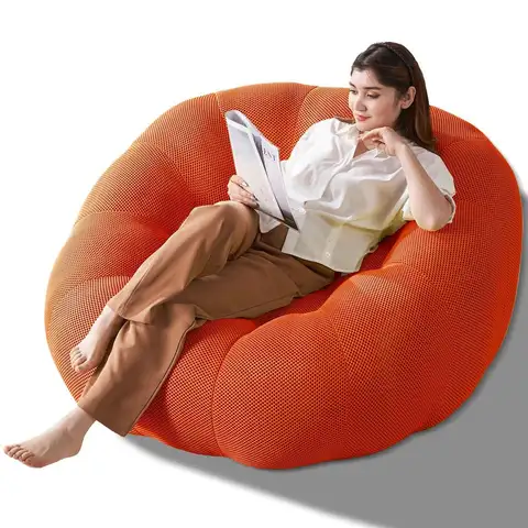 Foam Bubble Sofa Boneless Couch for Adults, Modern Comfy Bean Bag Plush Floor Lounger with Curved Design, Perfect for Small Spa