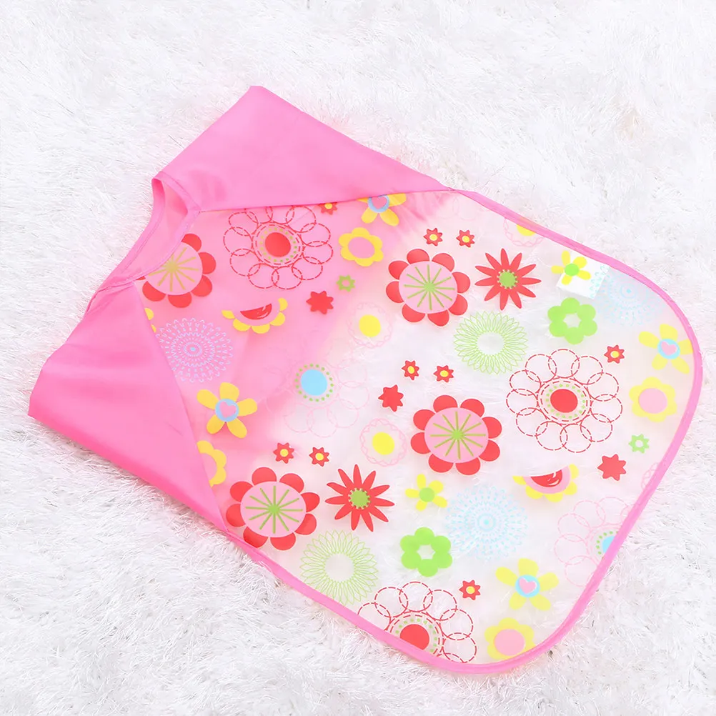 

2Pcs Baby Waterproof Art Aprons Long Sleeve Kids Painting Aprons Creative Cartoon Drawing Clothes Pink Sunflower Blue