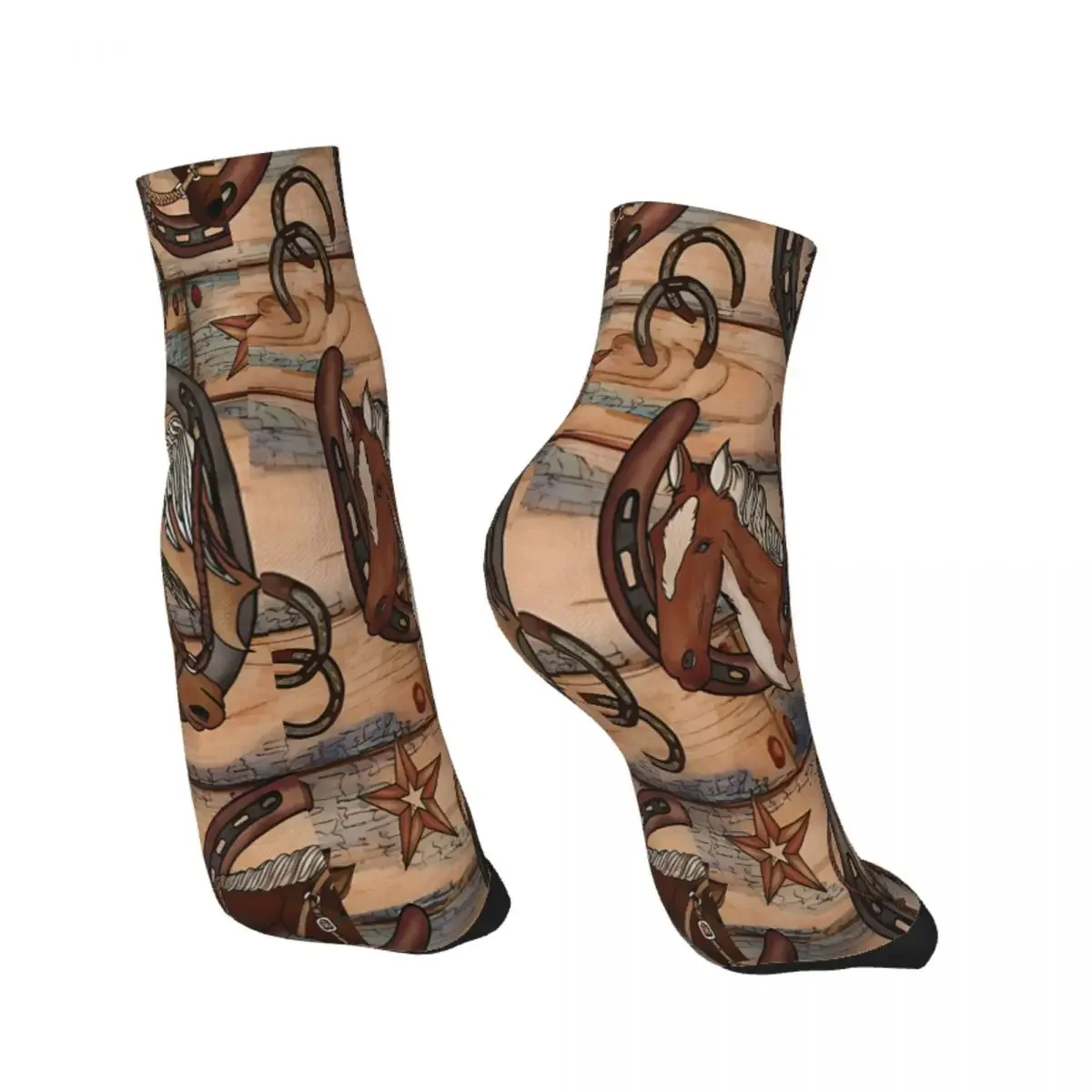 Horse On Wooden Board The Pretty Horses Ankle Socks Male Mens Women Winter Stockings Polyester