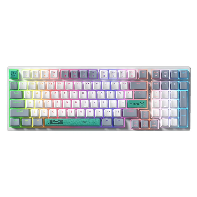 

Wired mechanical gaming keyboard backlit gaming keyboard suitable for ergonomic multi-color mixed light PC computers and laptops