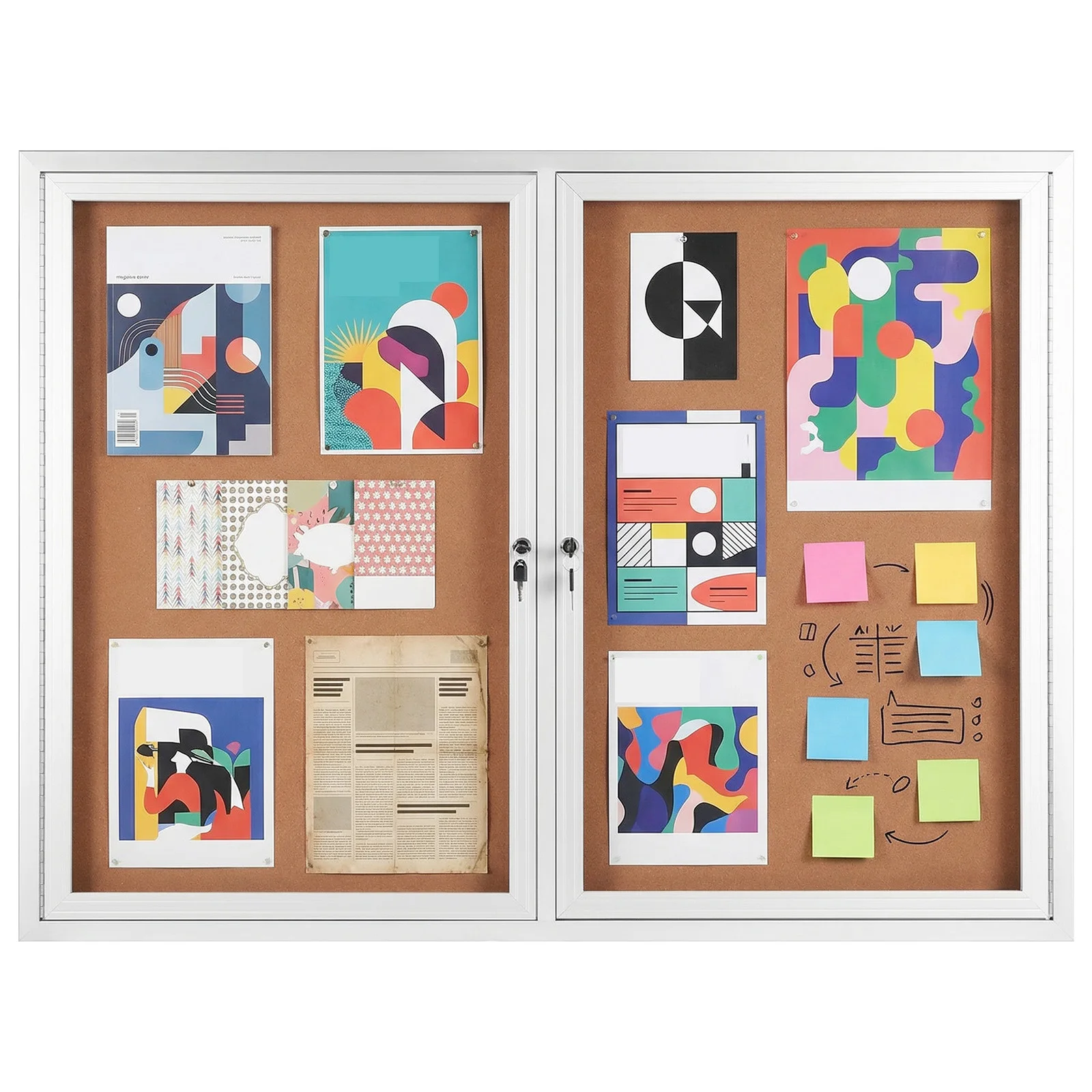 

Настенная витрина с алюминиевой рамой, закрытой пробковой доской и стеклянной дверцей с замком для школ, офисов, коммерческих объектов, больниц и т.д.