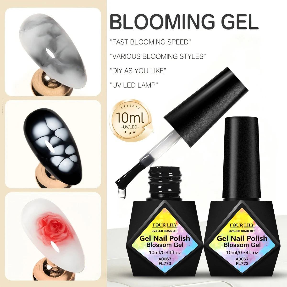 10ml Blossom Gel Nail Art Transparent Blossom Nail Polish Blooming Smook Effect Flower Gel Polish Soak off UV Nail Art Gel