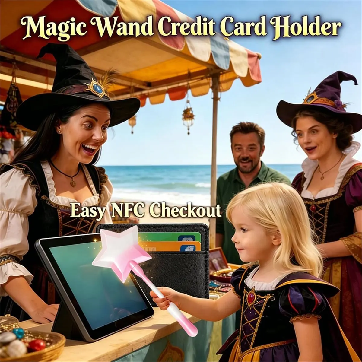 Fashion 3D Printed Wand Tap to Pay Portable Cute Wand Holder Funny Credit Card Holder A
