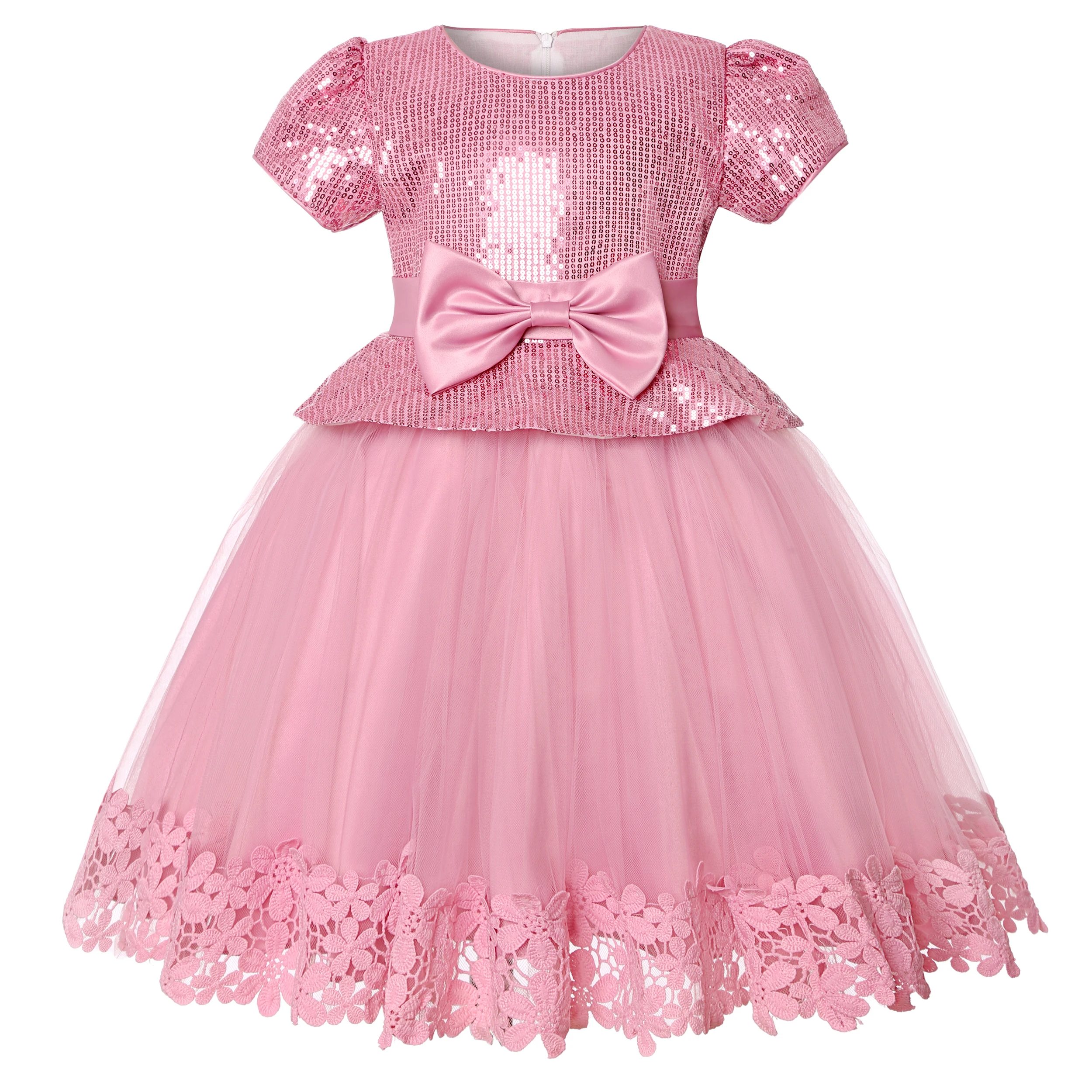 The New Children\'s Sequined Dress Bow Gauze Gauze Gauze Puffy Dress Little Girl Birthday party Dress Performance