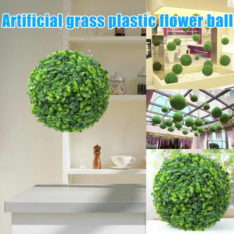 Hot Sale Simulation Plant Topiary Ball Grean Leaves Ball Home Window Roof Decoration Simulation Plant Topiary Ball Ornaments