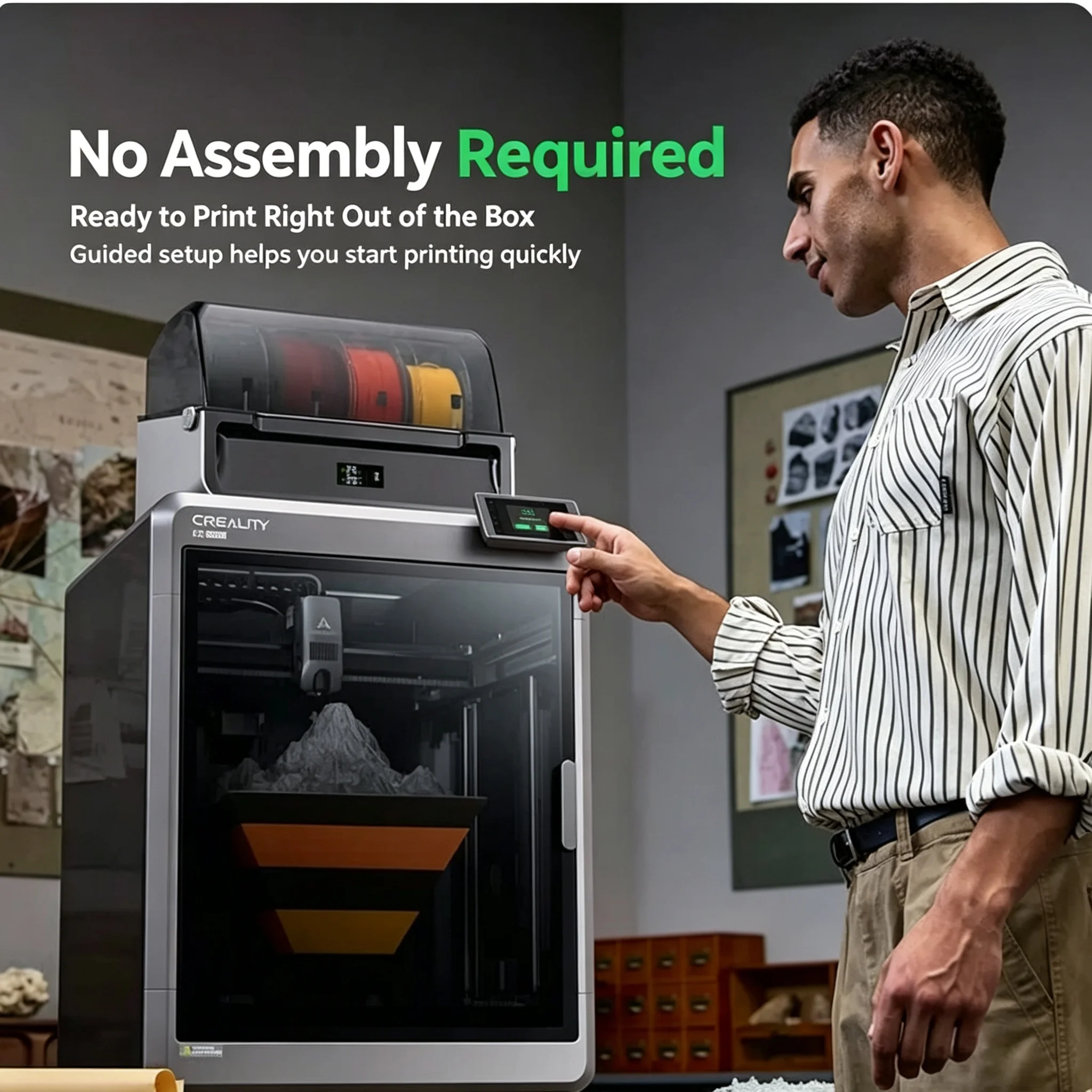 3D Print  Pro Combo Multicolor PLA New 3D Printer Home Desktop-Grade High-Speed Printing Active Temperature-Controlled