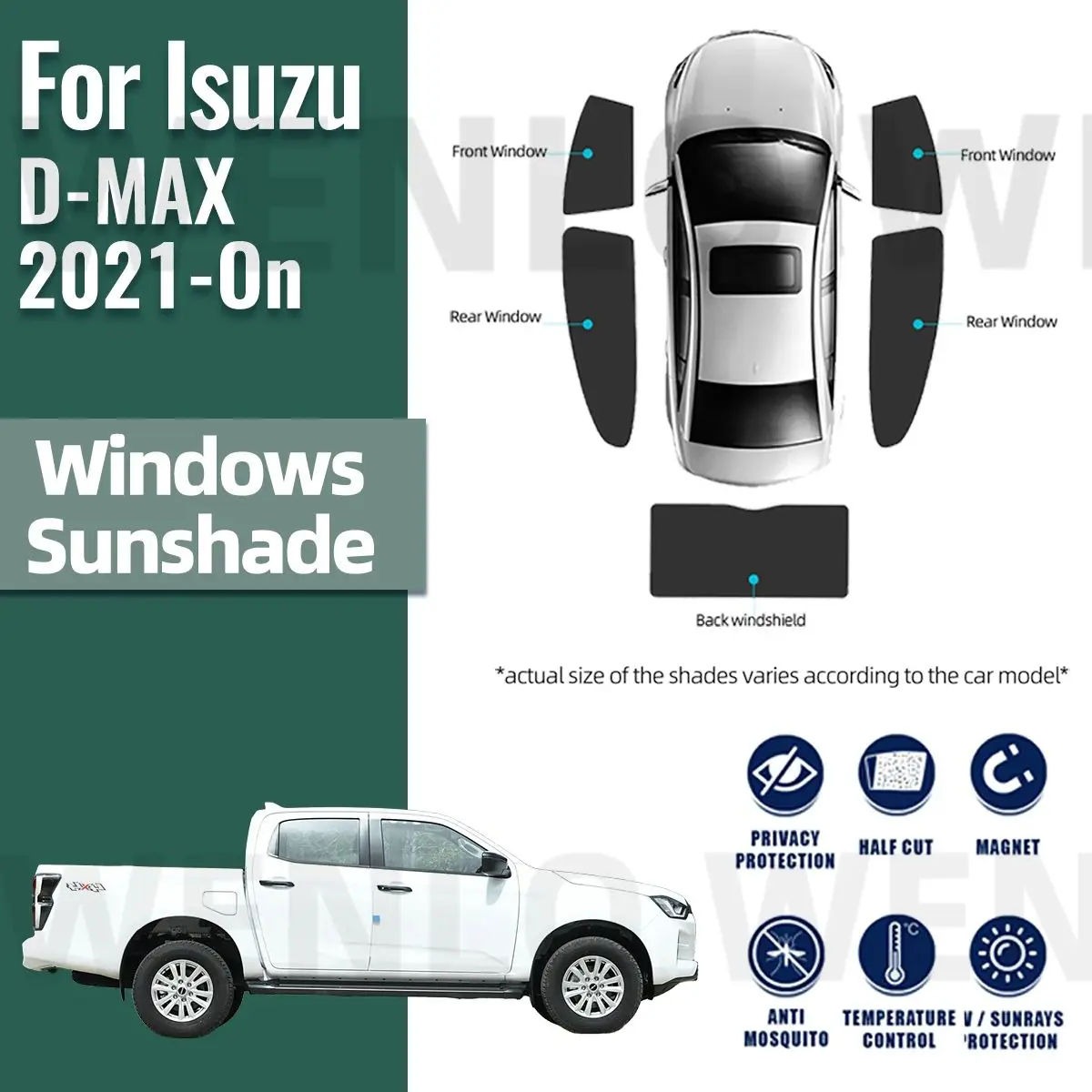 custom-for-isuzu-d-max-2021-2024-2025-dmax-d-max-car-window-sunshade-magnetic-curtain-sun-shade-visor-net-mesh-protect-kids