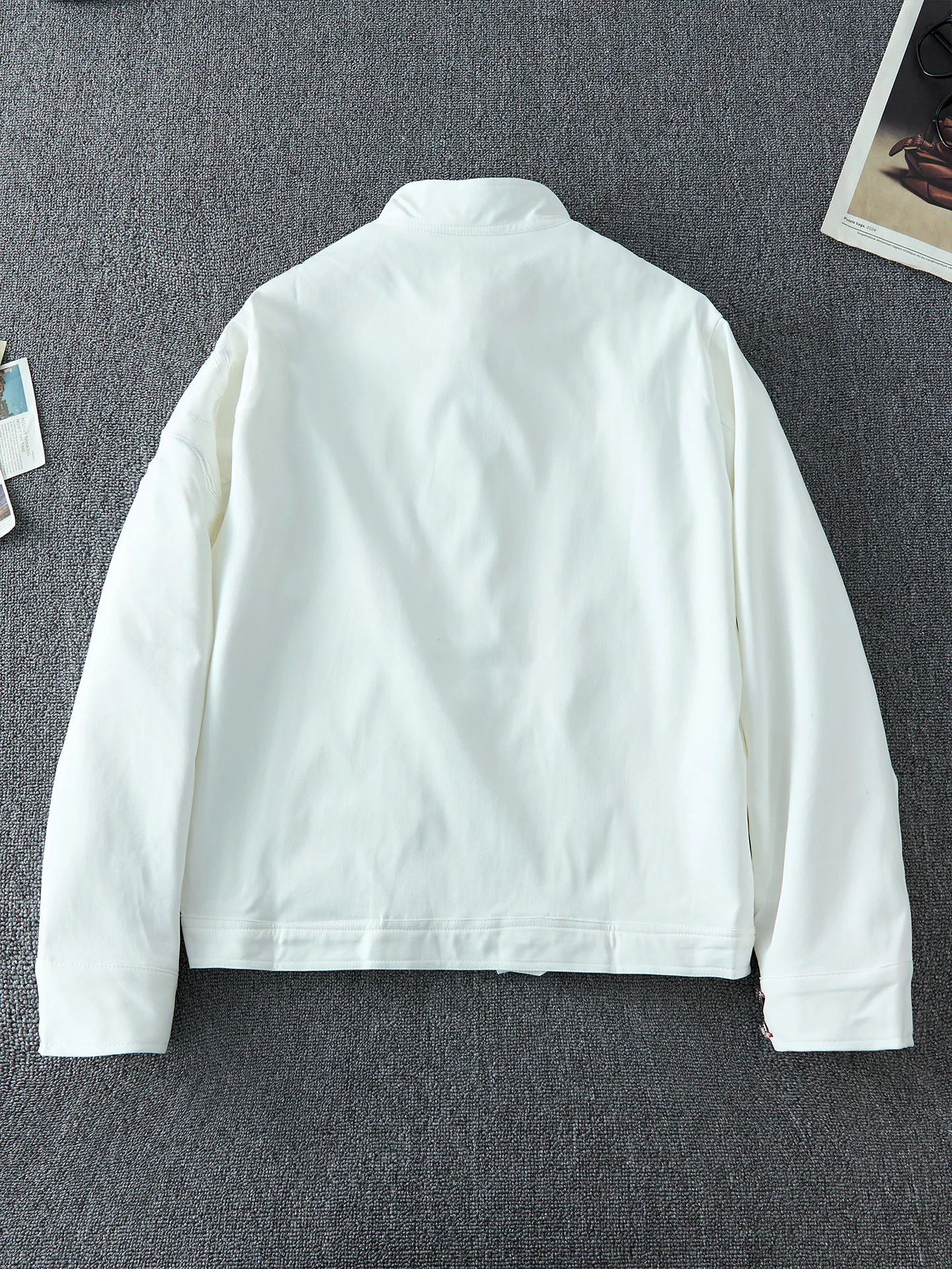 White Embroidered Short Baseba - Harrington Jacket 评论和价格