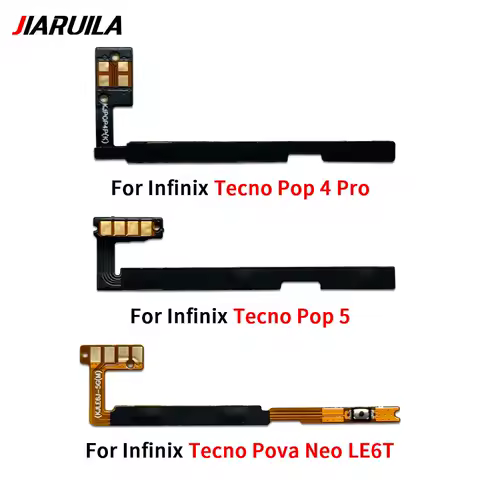 10Pcs New Power Button Flex Cable Ribbon For Infinix Hot 20S 30 Play NFC Note 30 Smark Go Camon 15 20 Pro Pop Mute Silence Volum