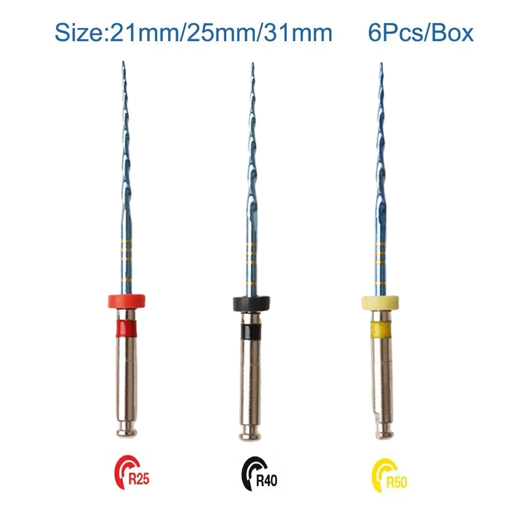 6 sztuk/pudło Orthdent Dental posuwisto-zwrotne niebieskie pilniki endodontyczne tylko jeden silnik użyj aktywowany ciepłem 21/25/31mm Instrument