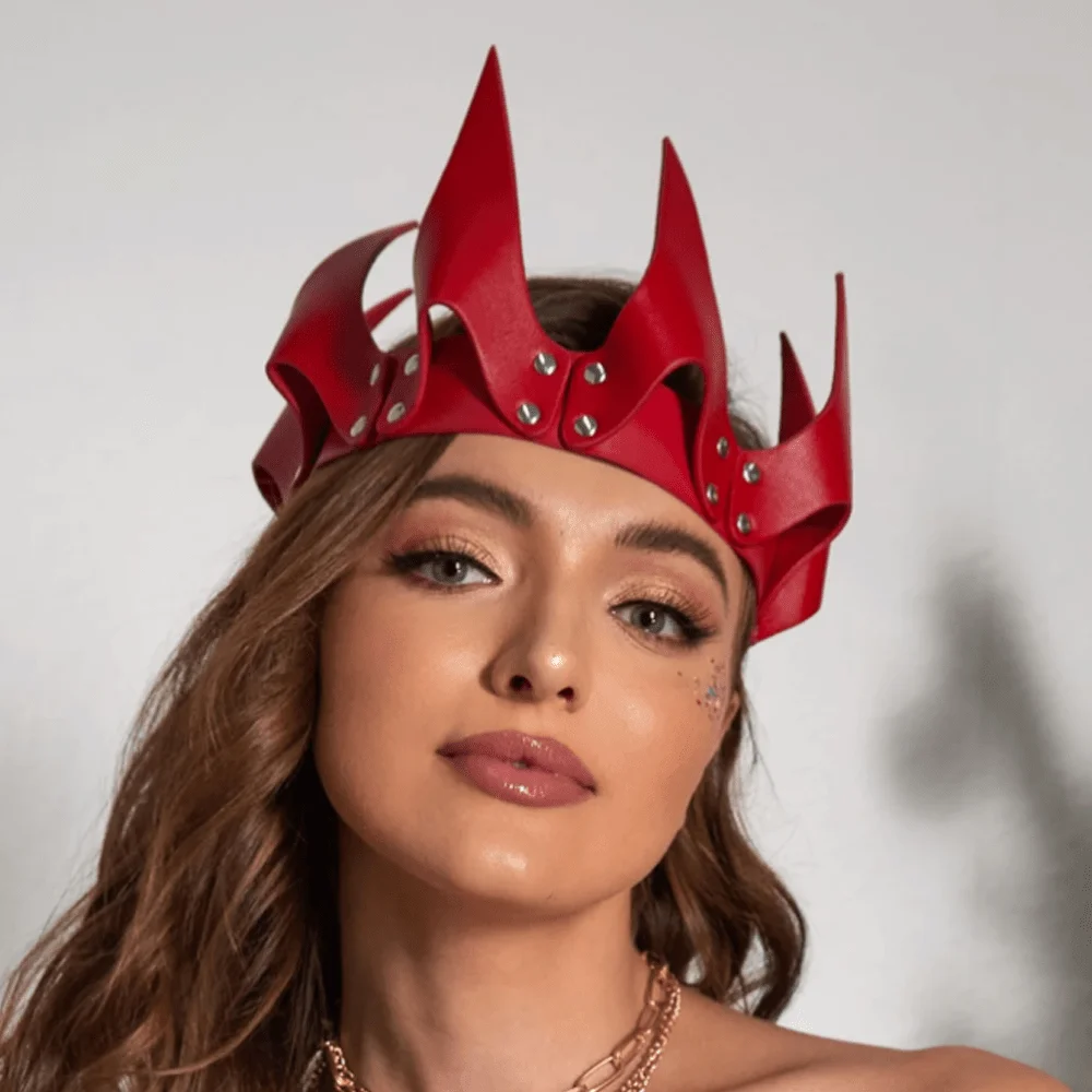 Women's Punk Crown Mask-Halloween Costume Party Makeup,  for Goth, Queen, Role-Playing - Easy-to-Wear Party Accessory