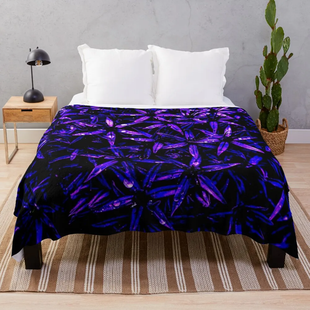 Purple flowers, Alliums, in the rain Throw Blanket Travel funny gift Picnic Shaggy Blankets