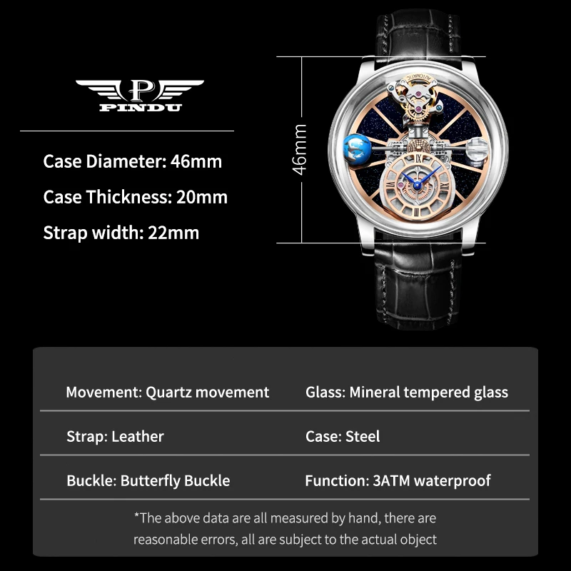 Jacob&Co PINDU Design Mens Watches Diamond TourbillionTop Brand Luxury Astronomia Quartz Watch Men Astronomia Solar Montre Homme