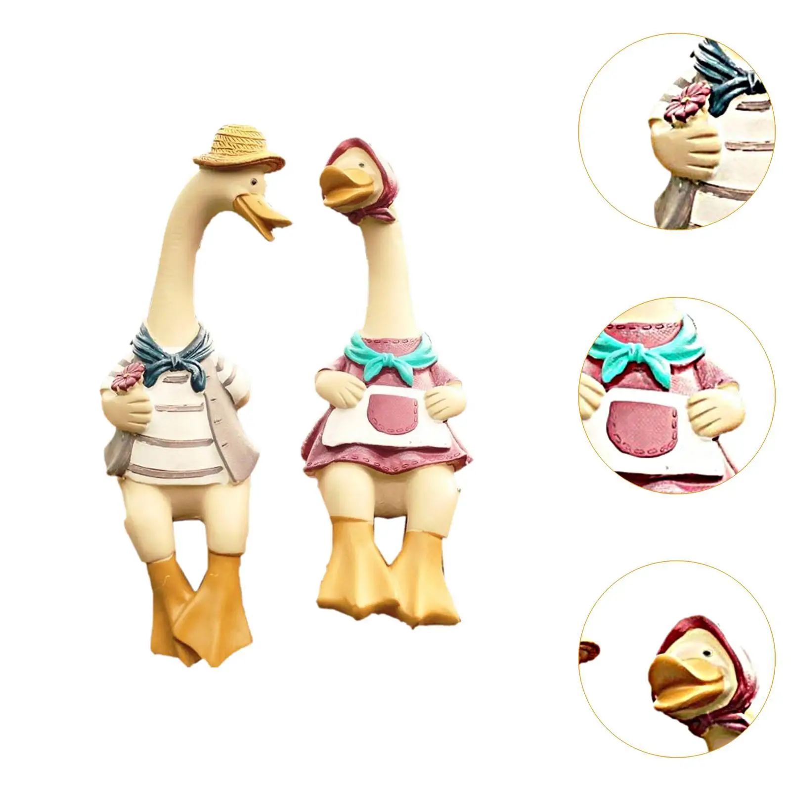 Paar Ente Ornament Paar Ente Skulptur Cartoon Paar Statue Moderne Dekor Paar Ente Figur für Gehweg Tabletop Home