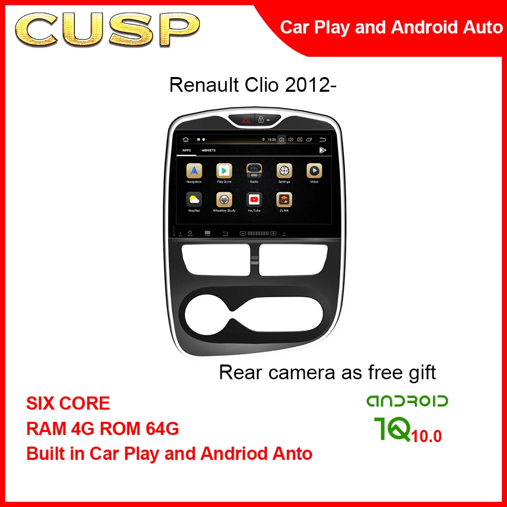 ANDROID 10.0 Car GPS Tracking Device Big Screen For Renault Clio 2012- 10.1inch RAM 4G ROM 64G Car Navigation Car Radio Stereo