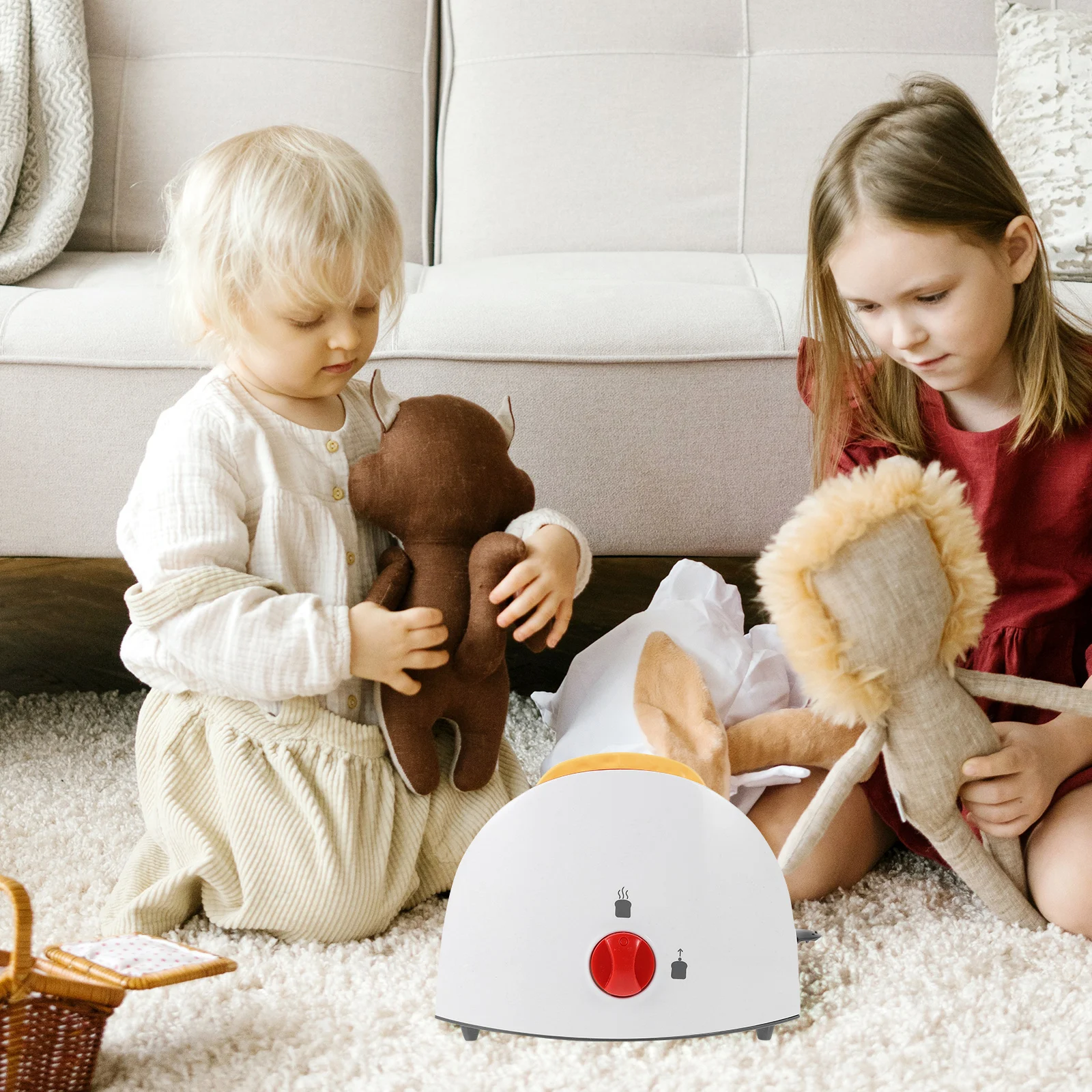 

1Pcs Bread Maker Playhouse Role-Playing Kitchen Appliance Red Educational Cooking Gift for Kids -on Learning