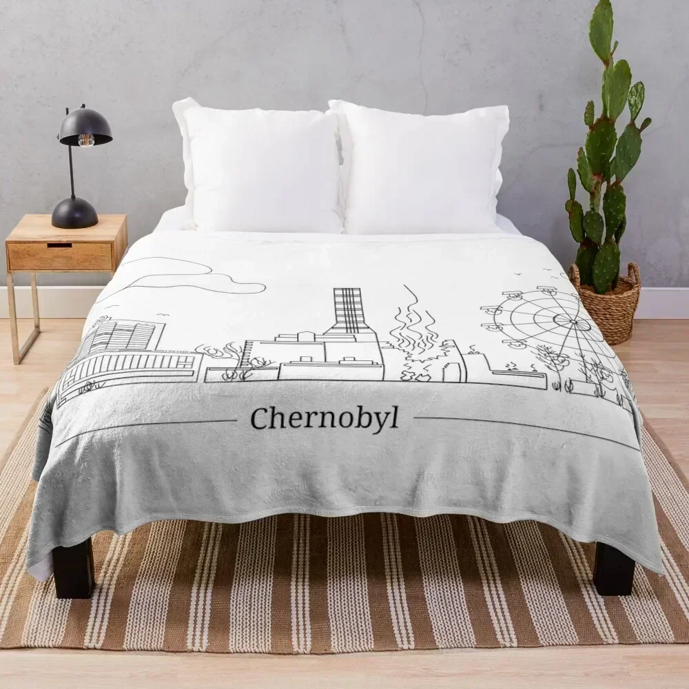 

Panorama of the Chernobyl nuclear power plant Throw Blanket Warm Accent Blanket for Living Room Decoration