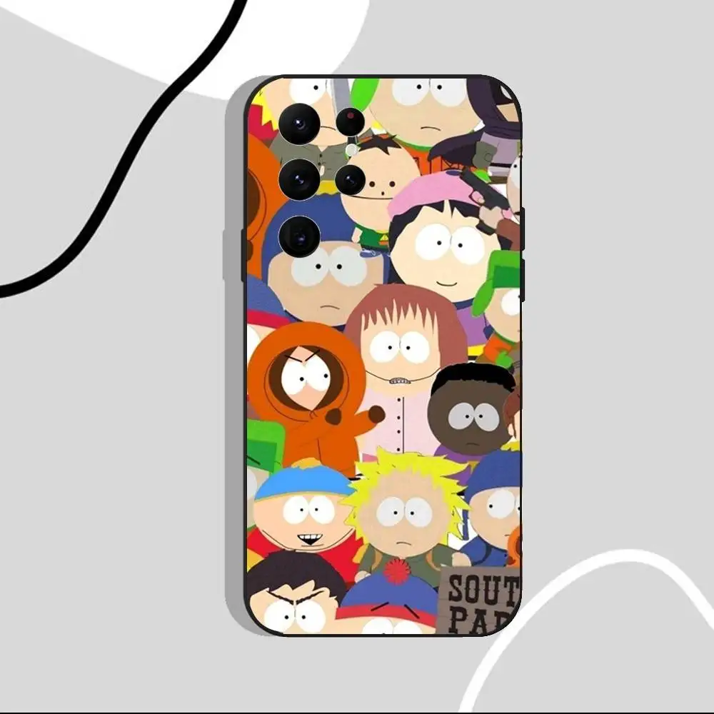 Чехол для телефона S-South Funny P-Park для Samsung S25, S24 Ultra, S20, S30 plus, S22 Plus, S23, Ultra 5G, силиконовый черный корпус