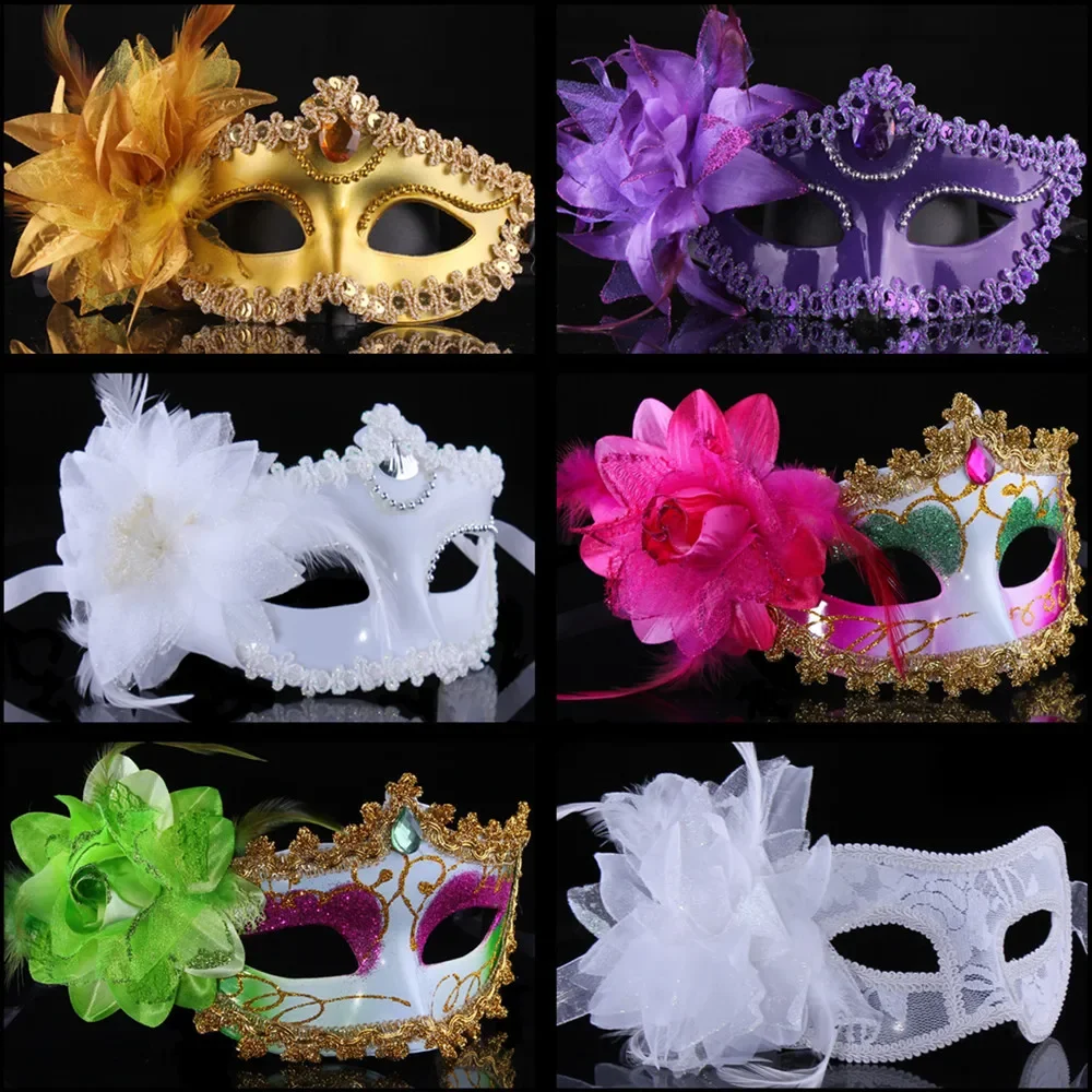 Cosplay, Halloween costume show, Venice mask, princess ball, flower mask