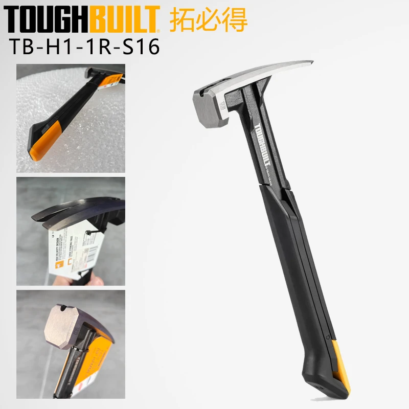 TOUGHBUILT 16oz Framing Rip Hammer TB-H1-1R-S16 Heavy Duty Steel Claw Hammer for Construction & Woodworking