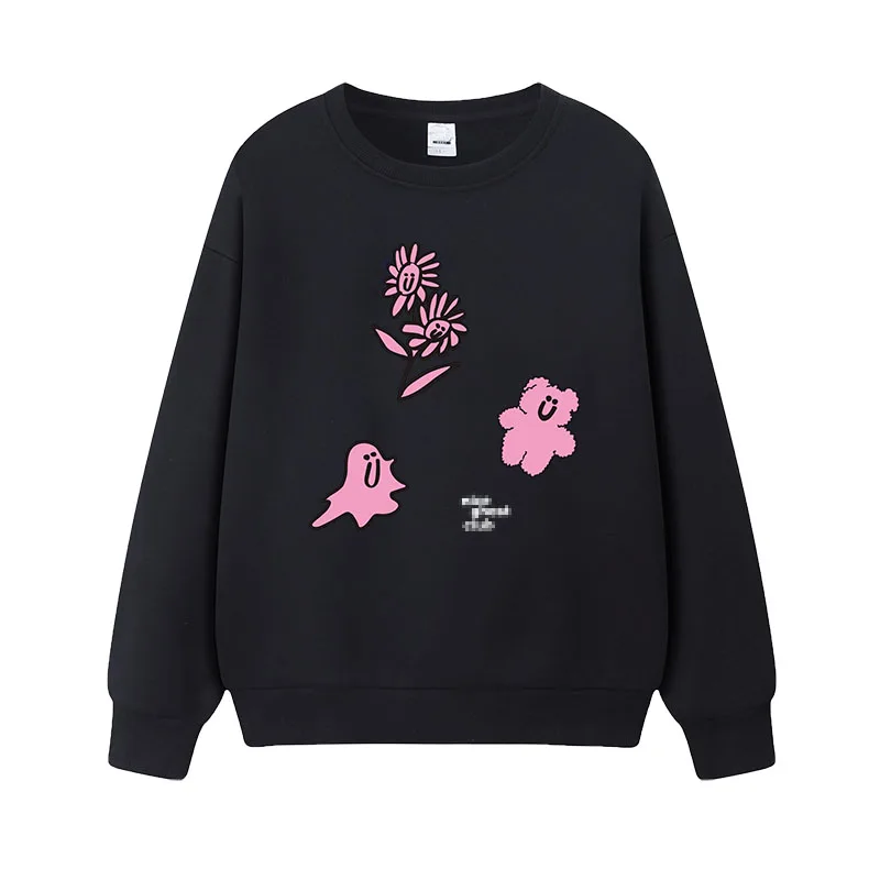 Cheng lin Xu Mengjie Moletom com capuz de algodão puro GFRIEND Suporte inverno primavera estampado solto ajuste coreano Sle redondo Ne Sweatshirt