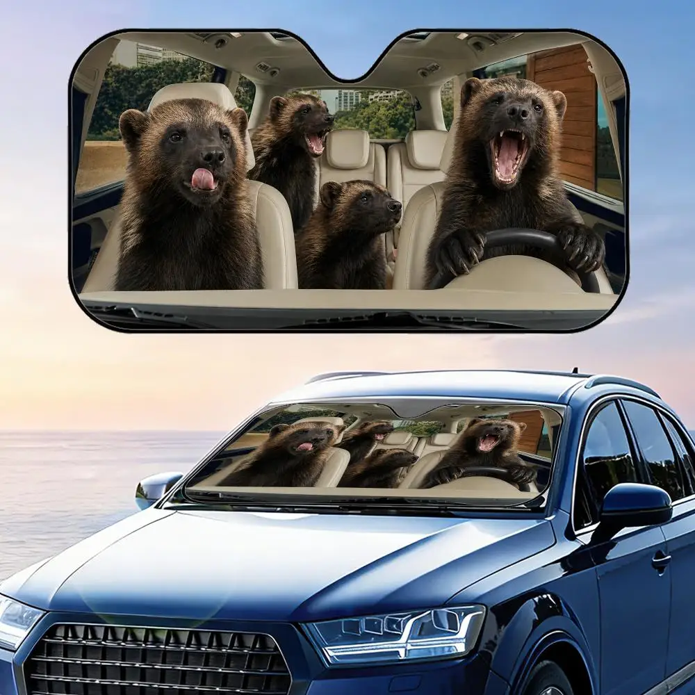 

Animal Wolverine Driving Sun Visor Foldable Universal Car Windshield Sun Shade UV Protection Heat Insulation Foldable Cover