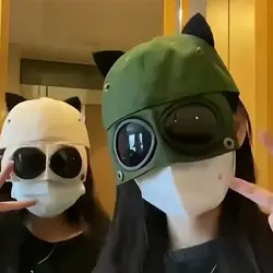New Fashion Baseball Cap For Men Outdoor Sports Hip Hop Hats Women Cute Cat Ear Punk Glasses Aviator Hat Streetwear Pilot Bone