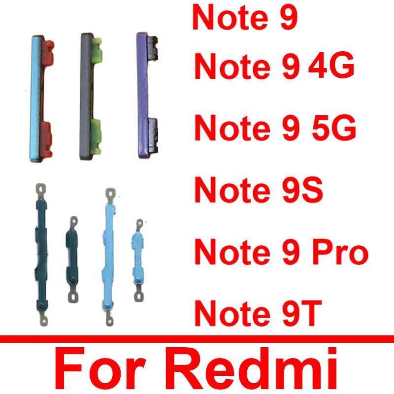 

Power & Volume Side Button For Xiaomi Redmi Note 9 4G 5G Note 9S 9 Pro Note 9T Volume Power On Off Side keypads Replacement Part