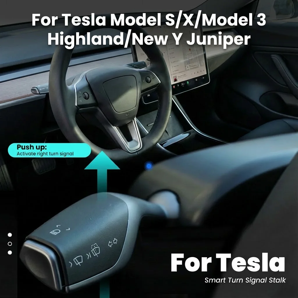 

For Tesla S, X, Model 3, Highland, Y, Juniper Latest Gear Stalk Lever, Physical Shift Knob, D/P/R Indicator and Turn Signal Lever