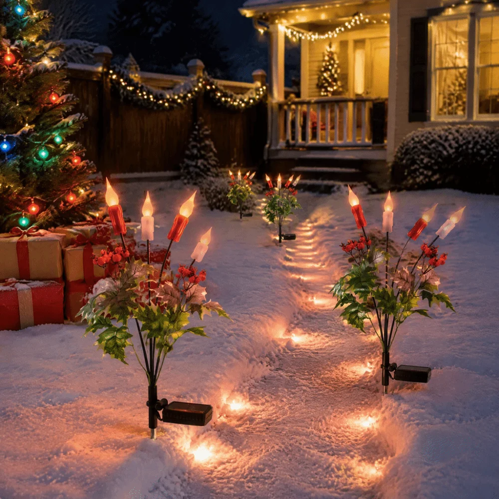 Waterproof Solar Candle Lamp LED Stake Light Solar Garden Lamp Candle Design Simulation Candle Simulation Candle Light