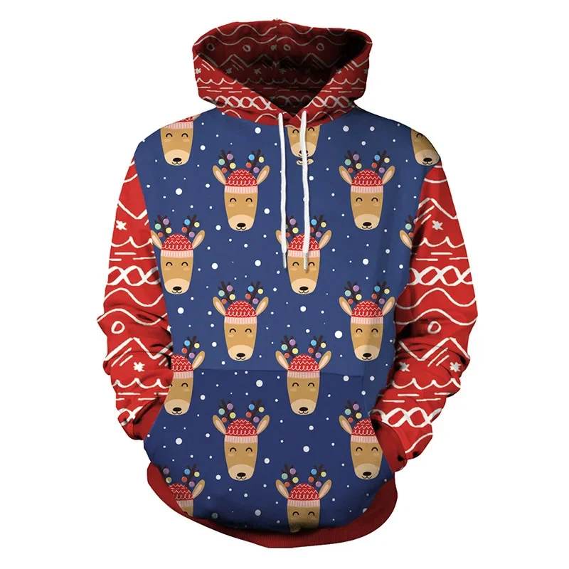 

Funny Santa Claus 3D Printed Hoodies For Men Fashion Elk Animal Christmas Pullovers Casual Kids Hoodie Streetwear Y2k Tracksuit