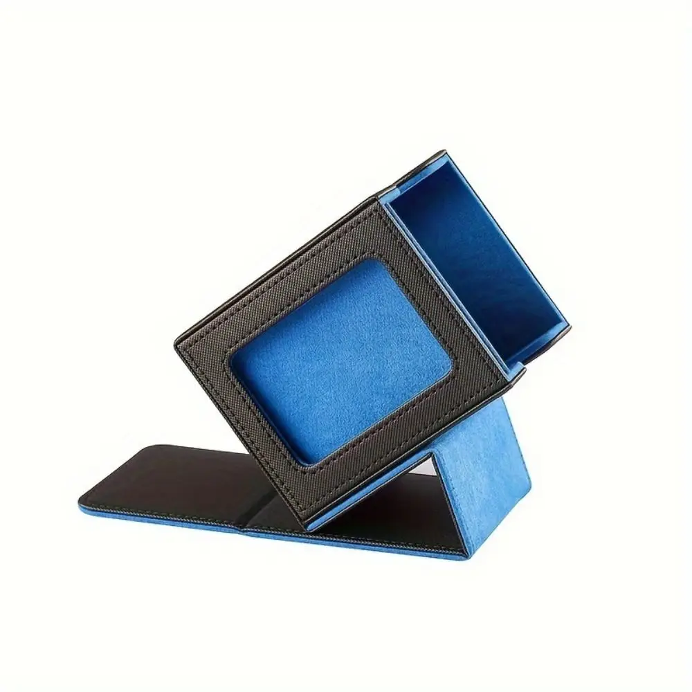 Display Window Game Card Organizer PU Leather Single Sleeved Cards Trading Card Storage Box Magnetic Closure Cards Case