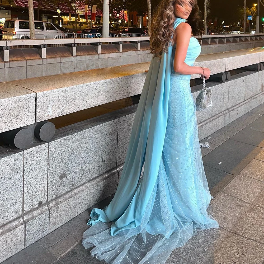 Customized  Temperament Mermaid Sweetheart Pleats Sequined Ribbons Evening Dress Graceful Jersey Photo Color Vestido De