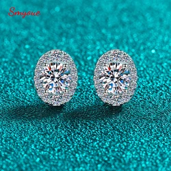 Smyoue 1cttw D Color Moissanite Stud Earrings for Women Oval Design Sparkling Lab Diamond 925 Sterling Silver Jewelry Wholesale