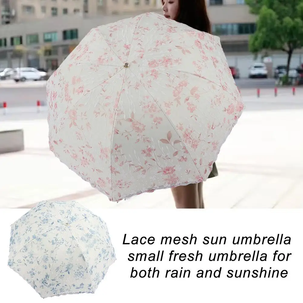 Sun Umbrella Double Layer Lace Mesh Kawaii Sunscreen Anti-UV Sunshade