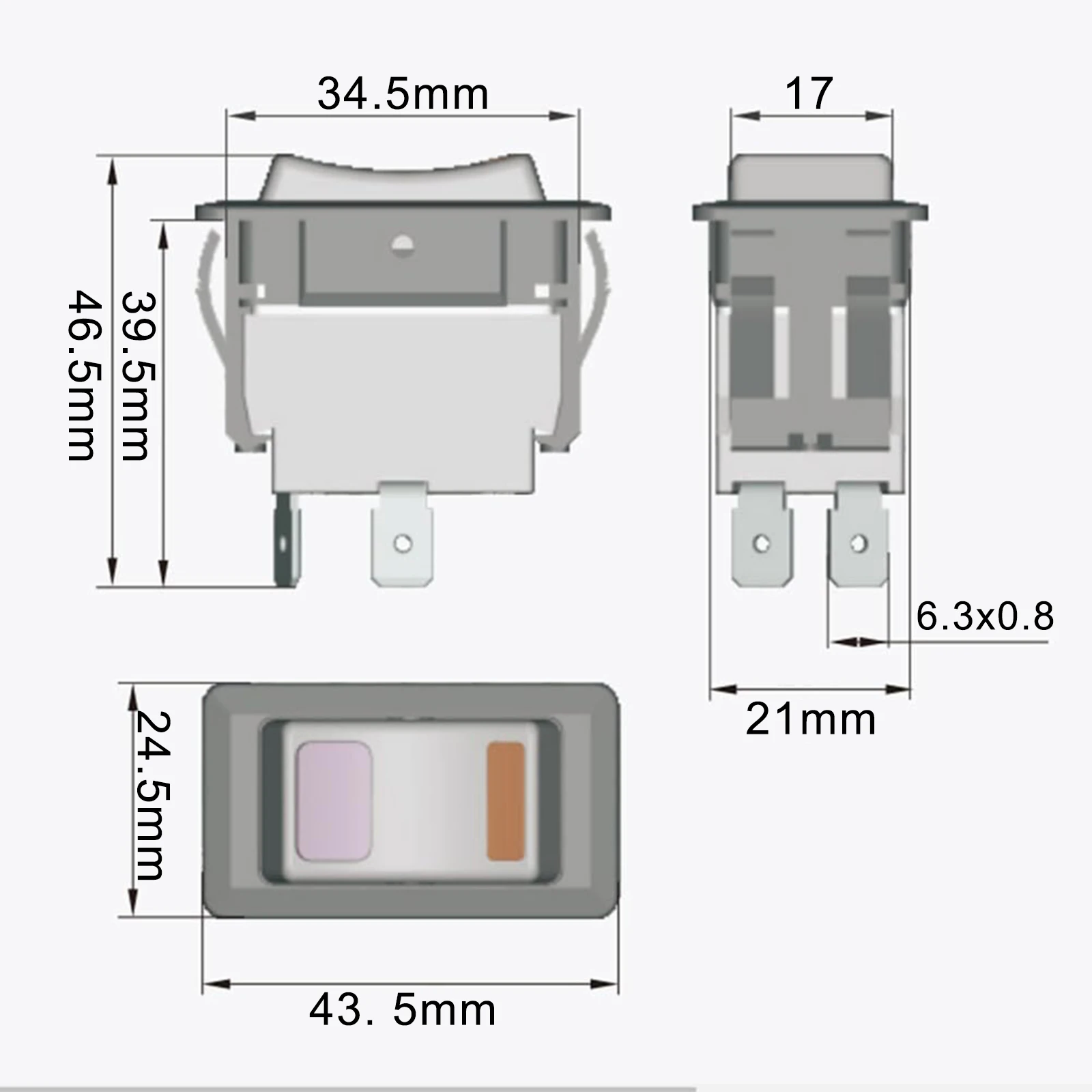 20A 125VAC Switch HY60D Switch For Demanding Applications Automatic Reset Double Pole Double Throw Easy To Install