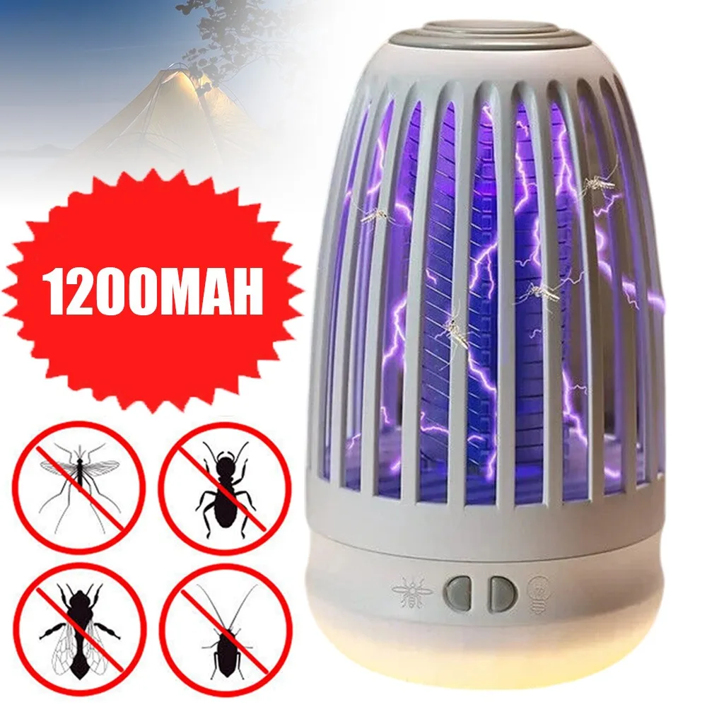 1 ensemble de piège à moustiques électrique avec veilleuse, ultra silencieux, méthode 100% physique, adapté pour la chambre à coucher, le salon et le jardin du bureau.