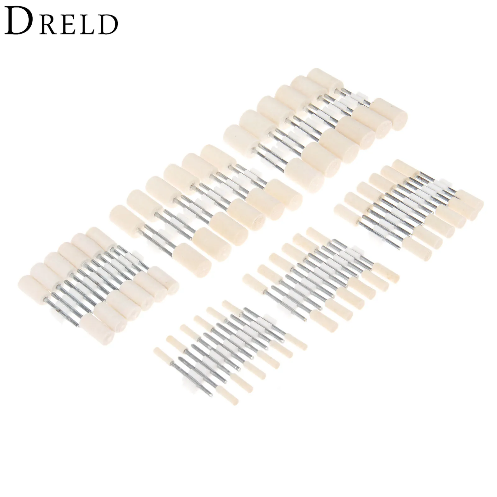 DRELD-Cabezal de pulido de lana, rueda de pulido de superficie de Metal para herramientas rotativas, vástago de 2,35mm, 12 piezas, Dremel